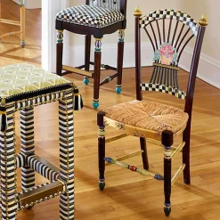 Dark Flower Basket Side Chair