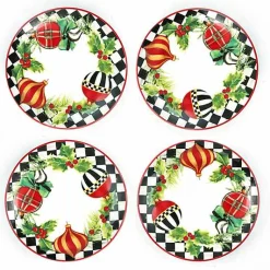 Deck the Halls Appetizer Plates, Set of 4