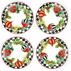 Deck the Halls Appetizer Plates, Set of 4