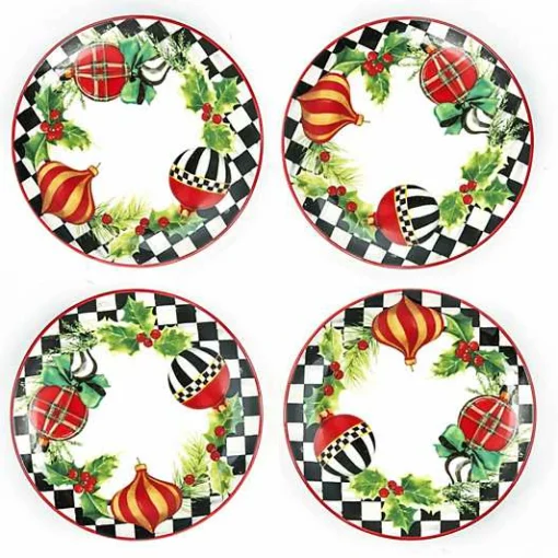 Deck the Halls Appetizer Plates, Set of 4