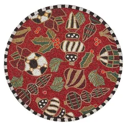 Deck the Halls Red Beaded Placemat