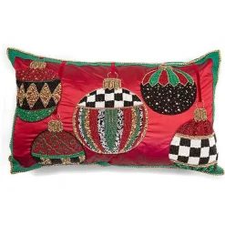Deck the Halls Red Lumbar Pillow