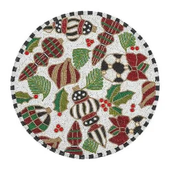Deck the Halls White Beaded Placemat