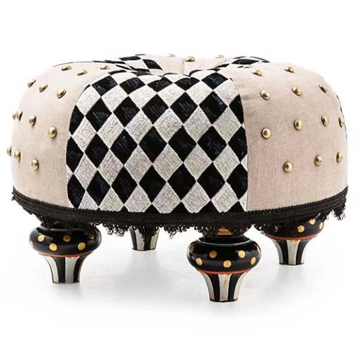 Diamond and Dot Footstool