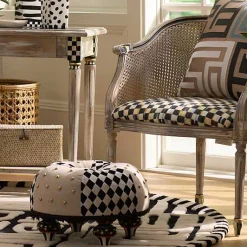 Diamond and Dot Footstool