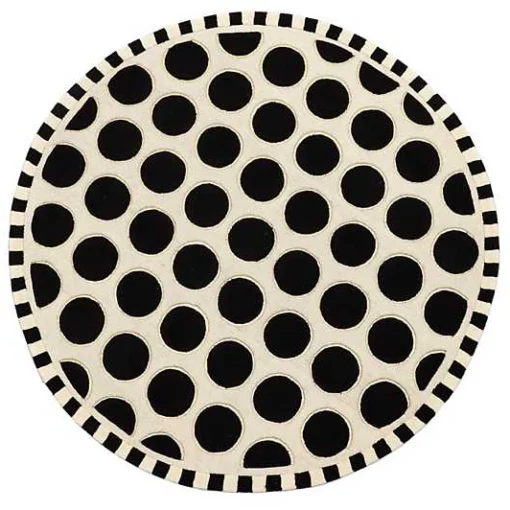 Dots A Lots Rug - Black - 6' Round