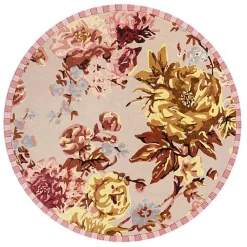 Dusty Rose Floral 6' Round Rug