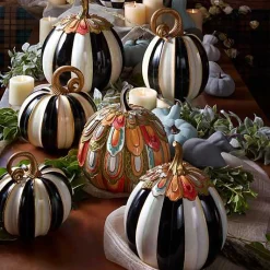 Elegant Stripe Large Pumpkin