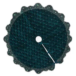 Emerald Beaded Holiday Tree Skirt