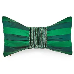 Emerald Bow Throw Pillow