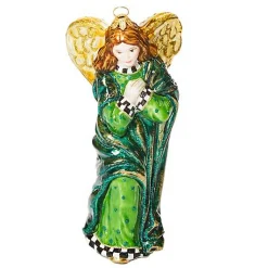 Emerald Luxe Angel Glass Ornament