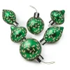 Emerald Luxe Assorted Glass Ornaments, Set of 6