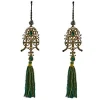 Emerald Luxe Emblem Tassels, Set of 2