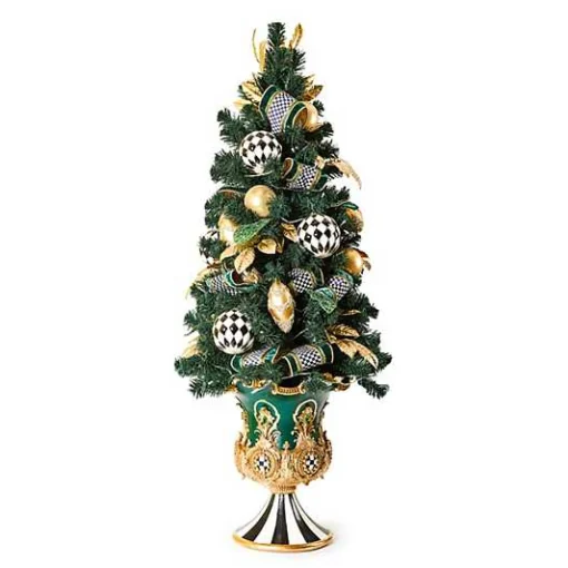 Emerald Luxe Illuminated Potted Tree