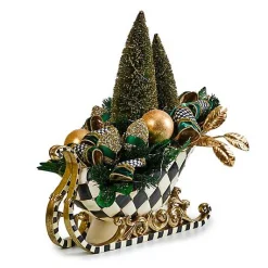 Emerald Luxe Illuminated Sleigh Centerpiece