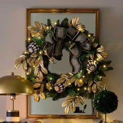 Emerald Luxe Illuminated 30 Wreath