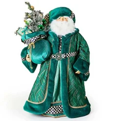 Emerald Luxe Large Santa with Gifts