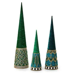 Emerald Luxe Medium Beaded Cone Tree
