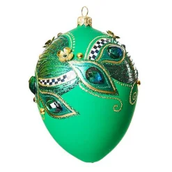 Emerald Luxe Oval Ball Glass Ornament
