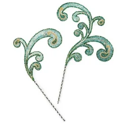 Emerald Luxe Scroll Picks, Set of 2