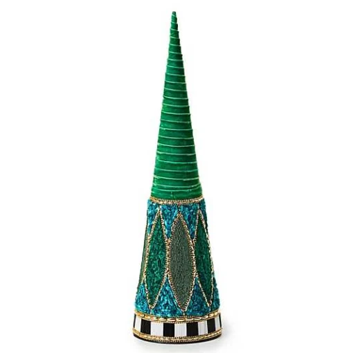 Emerald Luxe Small Beaded Cone Tree