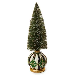 Emerald Luxe Small Illuminated Bottle Brush Tree