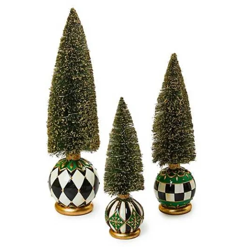 Emerald Luxe Small Illuminated Bottle Brush Tree