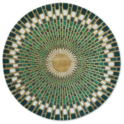 Emerald Sunburst 6' Round Rug