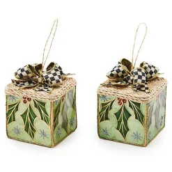 Farmhouse Capiz Gift Box Ornaments, Set of 2