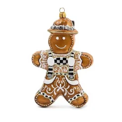Farmhouse Gingerbread Boy Glass Ornament