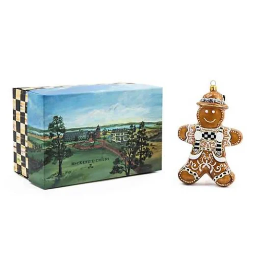 Farmhouse Gingerbread Boy Glass Ornament