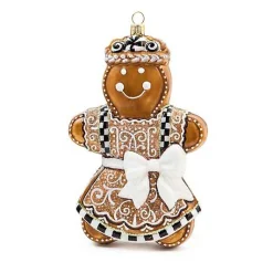 Farmhouse Gingerbread Girl Glass Ornament