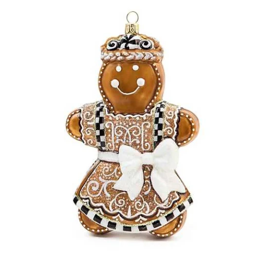 Farmhouse Gingerbread Girl Glass Ornament