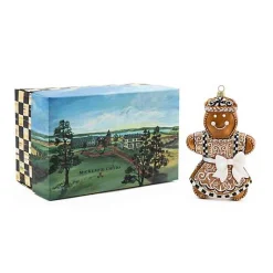 Farmhouse Gingerbread Girl Glass Ornament