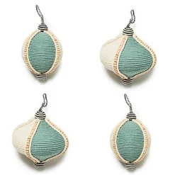 Farmhouse Holiday Corded Ornaments, Set of 4