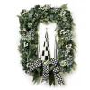 Farmhouse Holiday Illuminated Rectangle Wreath