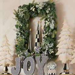 Farmhouse Holiday Illuminated Rectangle Wreath