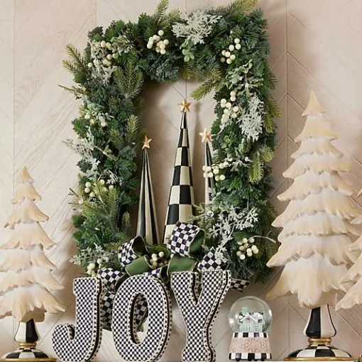 Farmhouse Holiday Illuminated Rectangle Wreath