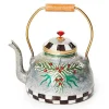 Farmhouse Holiday Tea Kettle Glass Ornament