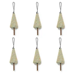 Farmhouse Holiday Tree Ornaments, Set of 6