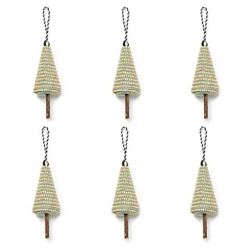 Farmhouse Holiday Tree Ornaments, Set of 6