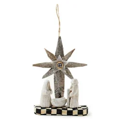 Farmhouse Holiday Wood Nativity Ornament