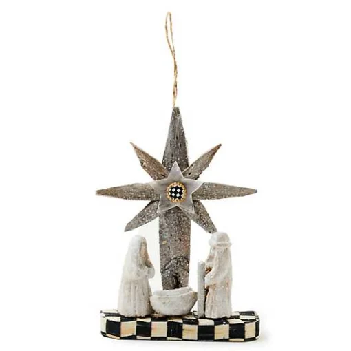 Farmhouse Holiday Wood Nativity Ornament