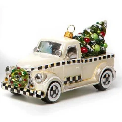 Farmhouse Special Delivery Truck Glass Ornament