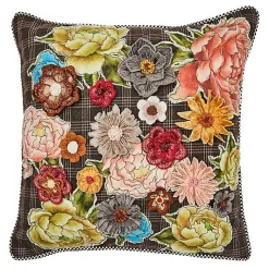 Field Study Embroidered Floral Throw Pillow
