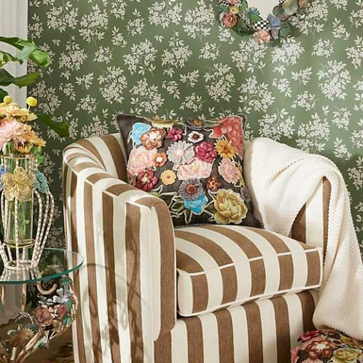Field Study Embroidered Floral Throw Pillow
