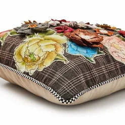 Field Study Embroidered Floral Throw Pillow