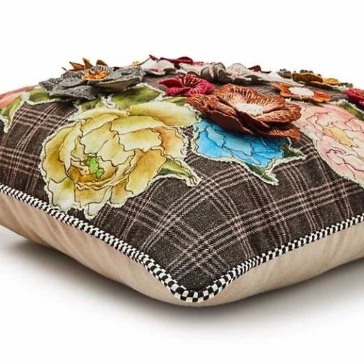Field Study Embroidered Floral Throw Pillow