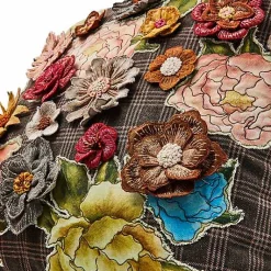 Field Study Embroidered Floral Throw Pillow