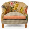 Field Study Floral  Gingham Accent Chair